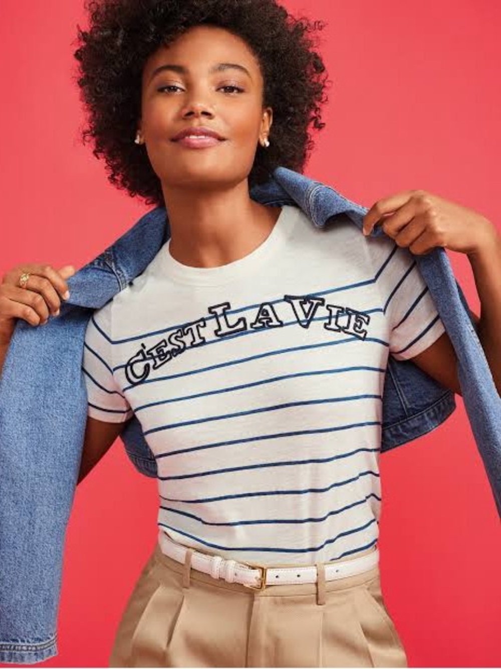 LOFT C'est La Vie Everyday Crew Tee